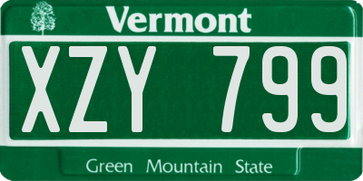 VT license plate XZY799