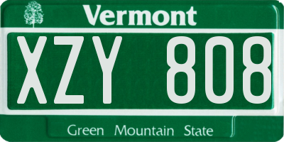 VT license plate XZY808