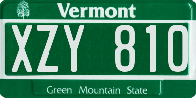 VT license plate XZY810