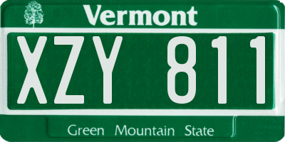 VT license plate XZY811