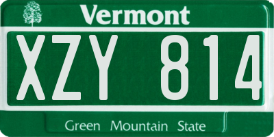 VT license plate XZY814