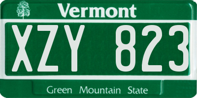 VT license plate XZY823
