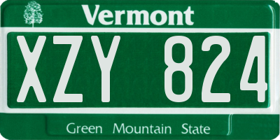 VT license plate XZY824