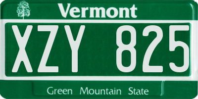 VT license plate XZY825