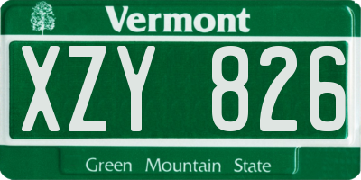 VT license plate XZY826