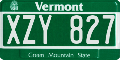 VT license plate XZY827