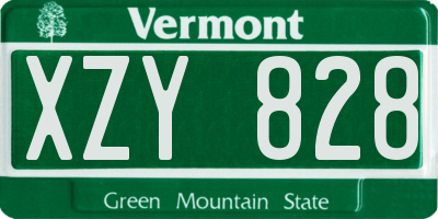 VT license plate XZY828