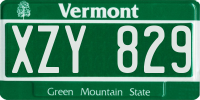 VT license plate XZY829