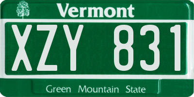VT license plate XZY831