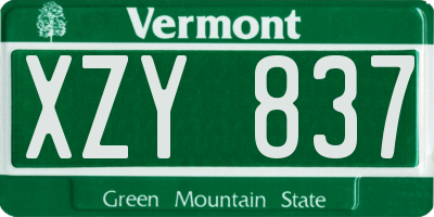 VT license plate XZY837