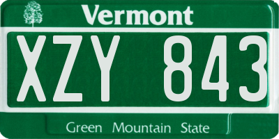 VT license plate XZY843