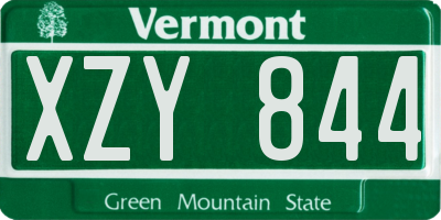 VT license plate XZY844