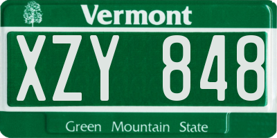 VT license plate XZY848
