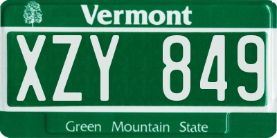 VT license plate XZY849