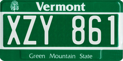 VT license plate XZY861