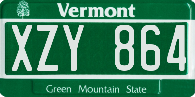 VT license plate XZY864