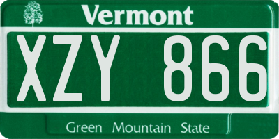 VT license plate XZY866