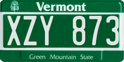 VT license plate XZY873