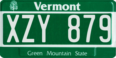 VT license plate XZY879