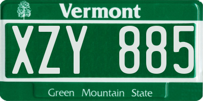 VT license plate XZY885