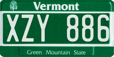 VT license plate XZY886