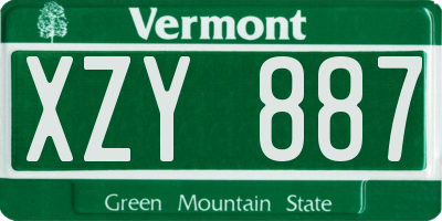 VT license plate XZY887