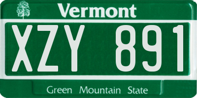 VT license plate XZY891