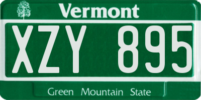 VT license plate XZY895