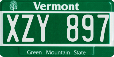 VT license plate XZY897