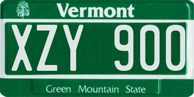 VT license plate XZY900