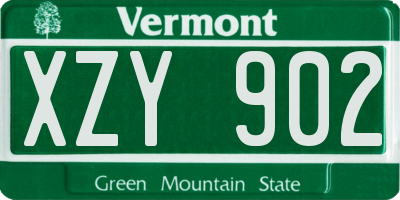 VT license plate XZY902