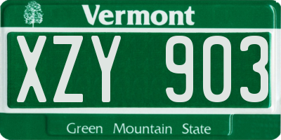 VT license plate XZY903