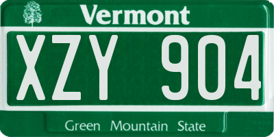 VT license plate XZY904