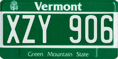 VT license plate XZY906