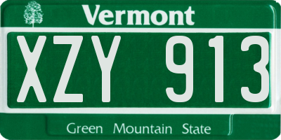 VT license plate XZY913