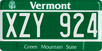 VT license plate XZY924