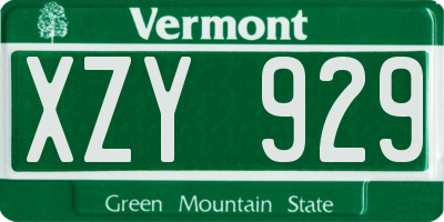 VT license plate XZY929