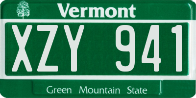 VT license plate XZY941