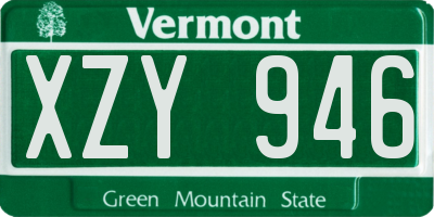 VT license plate XZY946