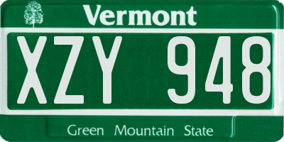 VT license plate XZY948