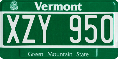VT license plate XZY950