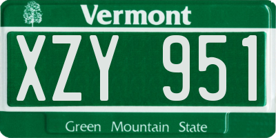 VT license plate XZY951