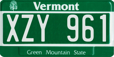 VT license plate XZY961