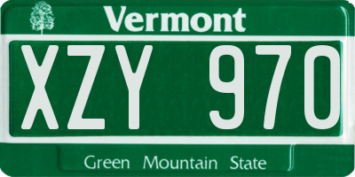 VT license plate XZY970