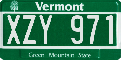VT license plate XZY971