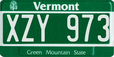VT license plate XZY973