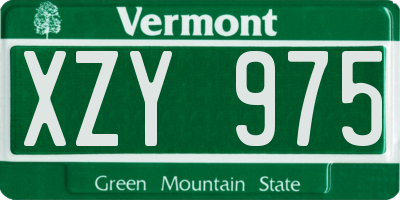 VT license plate XZY975
