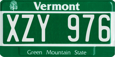 VT license plate XZY976