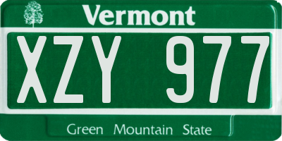VT license plate XZY977