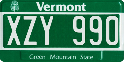 VT license plate XZY990